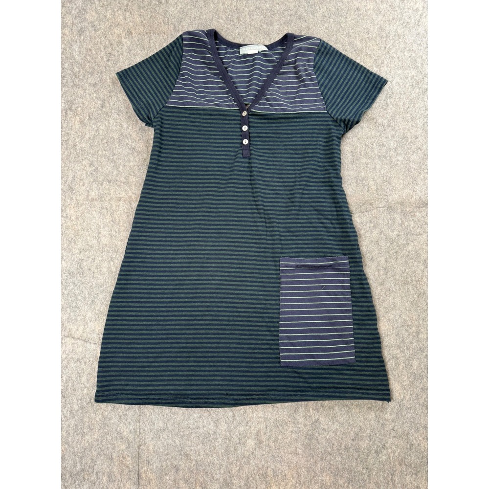 Urban Renewal T-Shirt Dress Womens S/M Green Navy Stripe Cotton Mini Boho Cutout